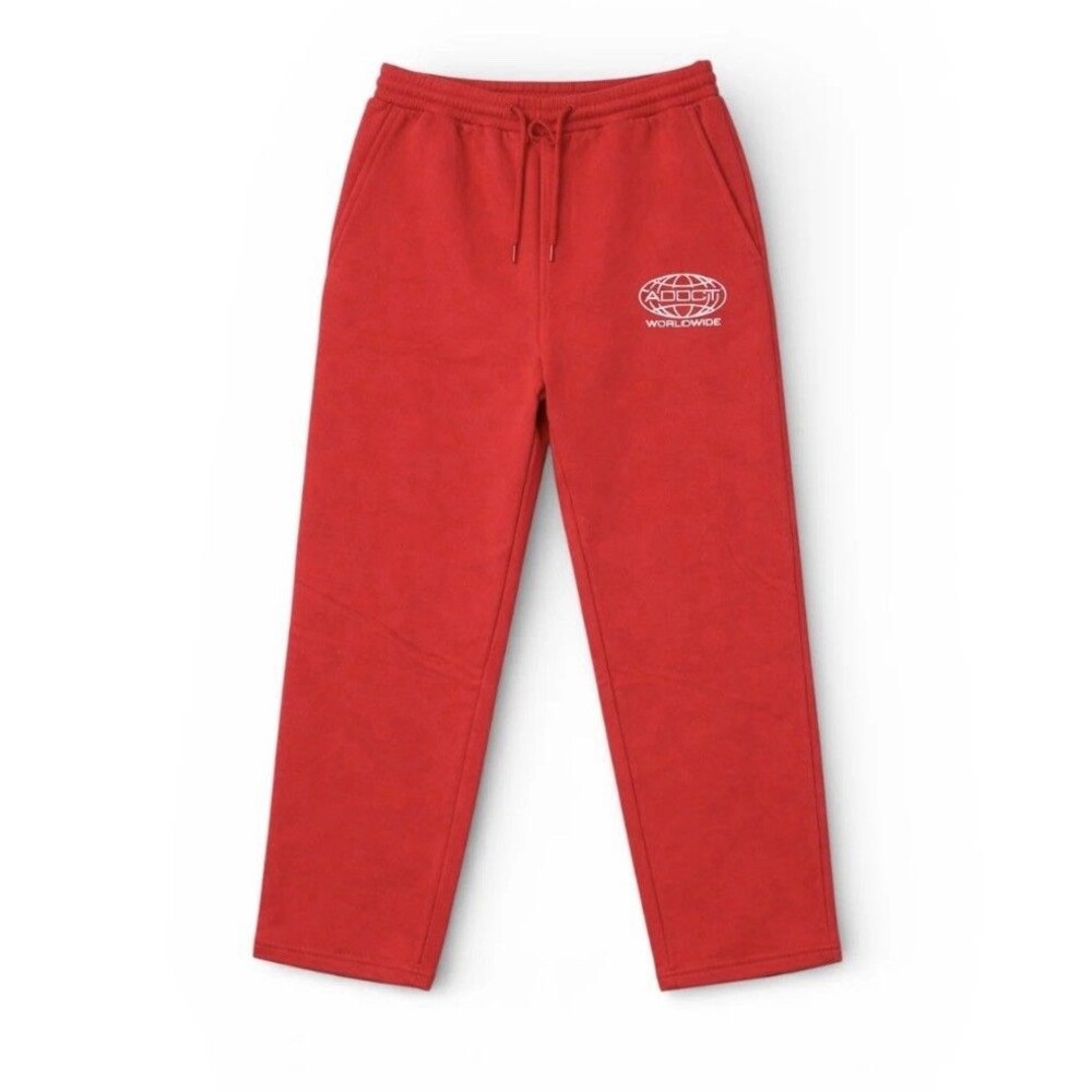ADDCT Worldwide Zip Up Red Washed Sweatpants Size Medium M New Retail: $100